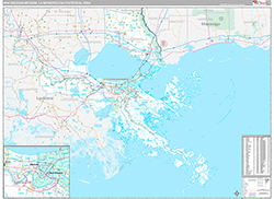 New Orleans-Metairie Metro Area Wall Map Premium Style 2026